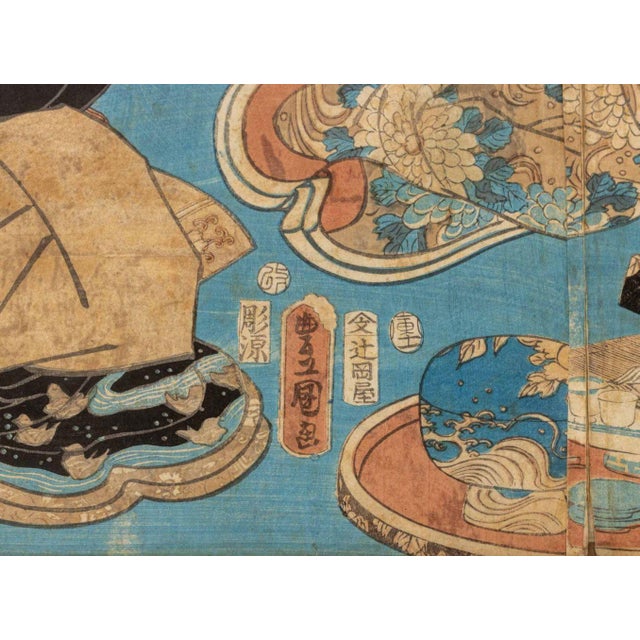 Utagawa Kunisada Figural Woodblock Prints, 2 For Sale - Image 13 of 14