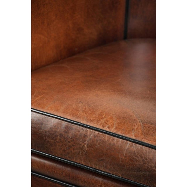 Vintage Sheepskin Club Armchair For Sale - Image 11 of 17