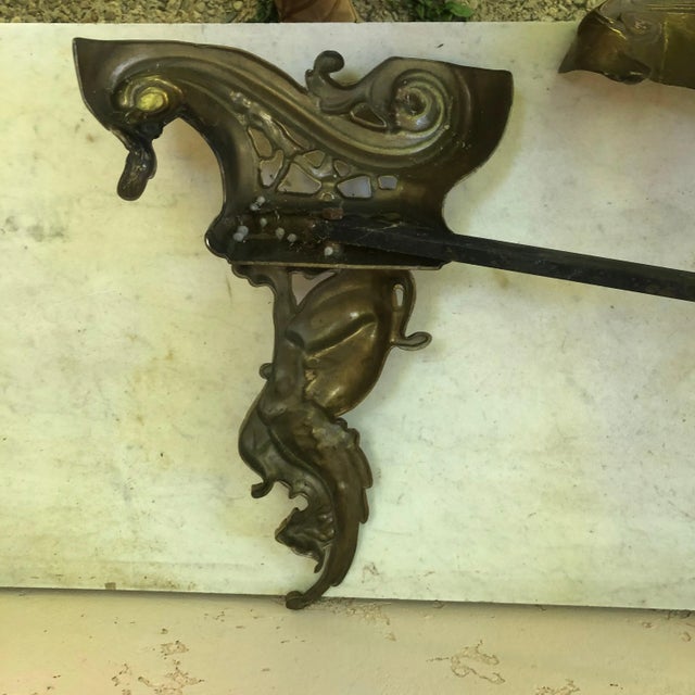 Brass Andirons Sphynges, circa 1880 - a Pair For Sale In Austin - Image 6 of 7