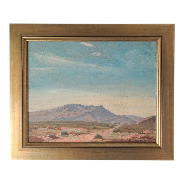 John Walter Sherman Antique Oil Painting Early California Desert Landscape For Sale