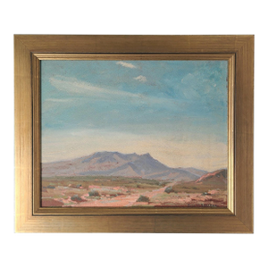 John Walter Sherman Antique Oil Painting Early California Desert Landscape