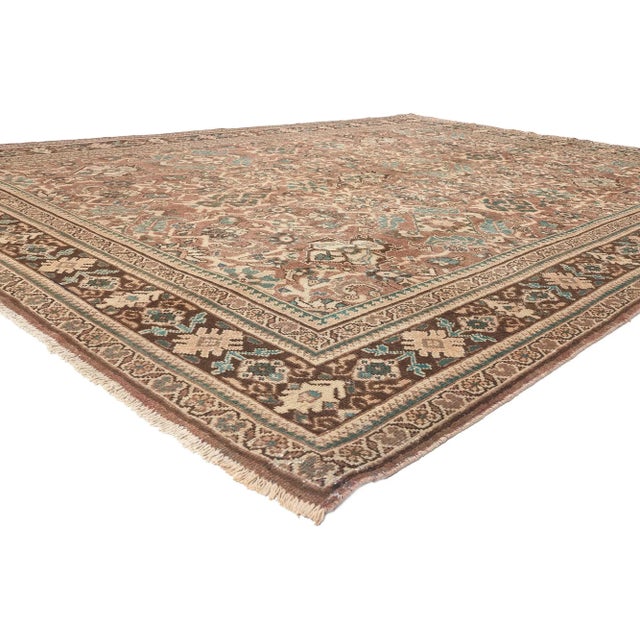 76313 Vintage Persian Mahal Rug, 09'01 x 12'07. With its timeless design and warm earth-tone colors, this hand knotted...