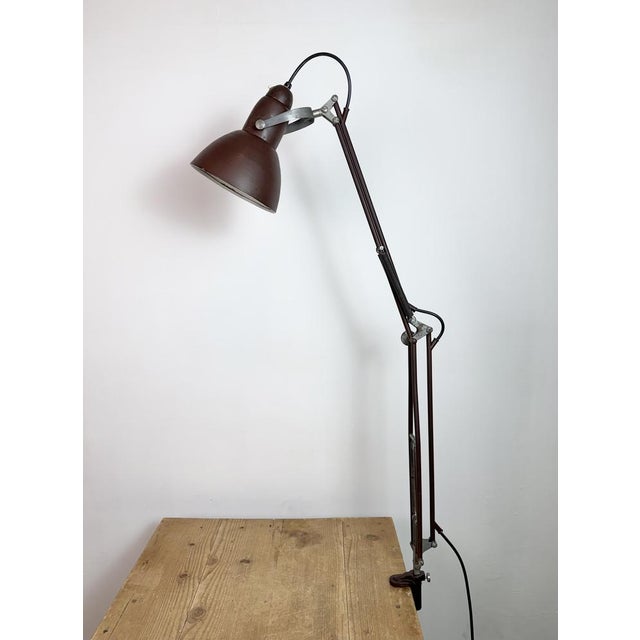 Mid-Century Modern Vintage Brown Architect Table Lamp from Napako, 1950s For Sale - Image 3 of 18