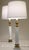 Hollywood Regency 1960s Stiffel Neoclassical Hollywood Regency Porcelain Composite Style Column Marble Brass Table Lamps - a Pair For Sale - Image 3 of 13