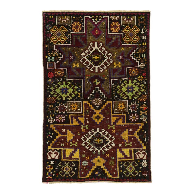 Vintage Turkish Oushak Throw Rug - 02'06 X 03'11 For Sale