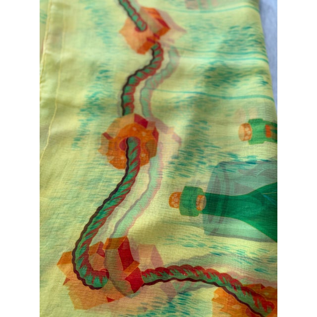Hermès 1910s Hermès “Bouteilles À La Mer” Mousseline Scarfs For Sale - Image 4 of 9