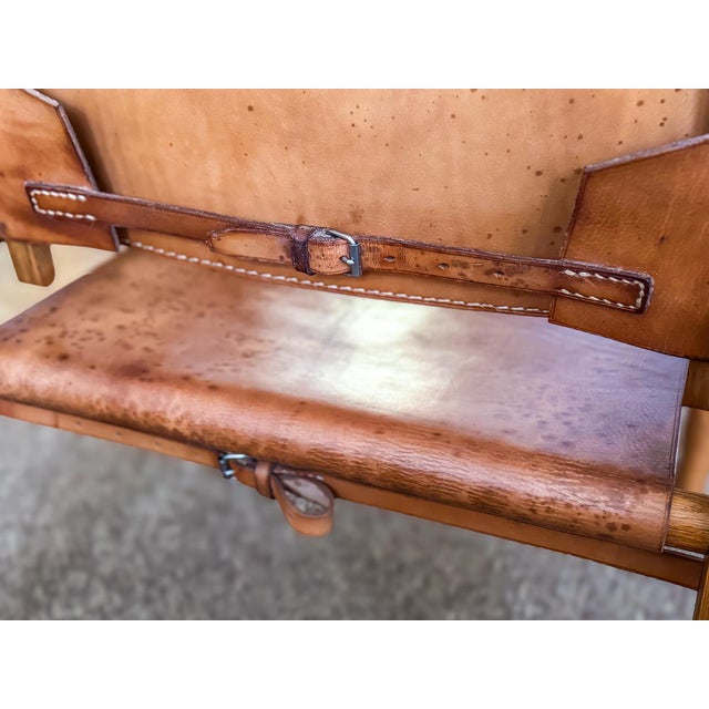 Safari Lounge Chair in Oak and Cognac Leather by Wilhelm Kienzle for Kaare Klint, 1950s For Sale - Image 12 of 14