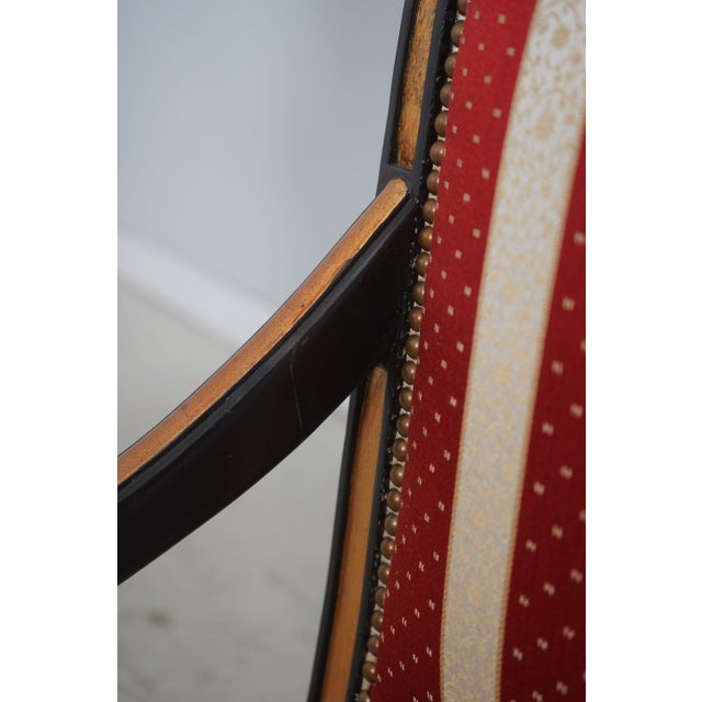 Pair of Ferguson Copeland Ebony & Gold Leaf Armchairs For Sale - Image 11 of 18