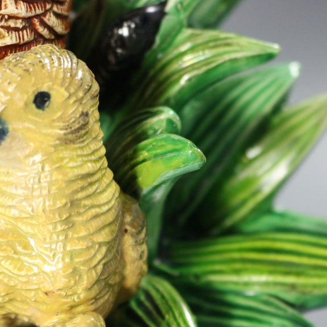 Hugo Lonitz Majolica Partridge and Chicks Candelabra Base For Sale - Image 14 of 17