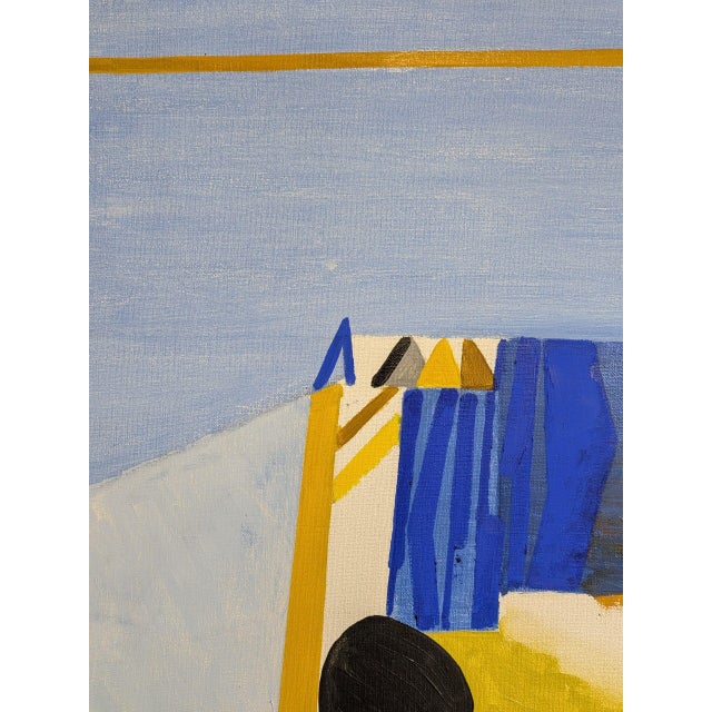 Mid-Century Modern 'The Golden Divide' Swedish Original Abstract Oil Painting, Framed For Sale - Image 9 of 11