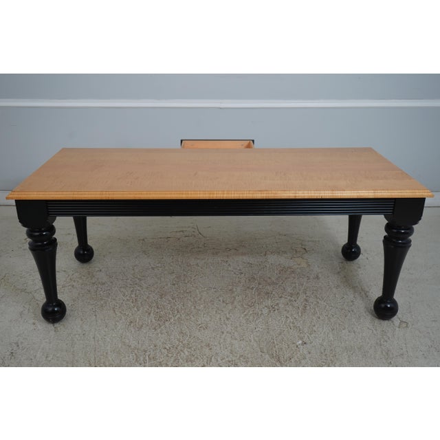 Large Tiger Maple Country Style 1 Drawer Desk For Sale - Image 14 of 17