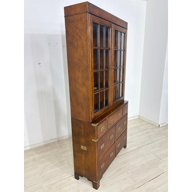 Wood English Colonial Display Cabinet in Mahogany For Sale - Image 7 of 11