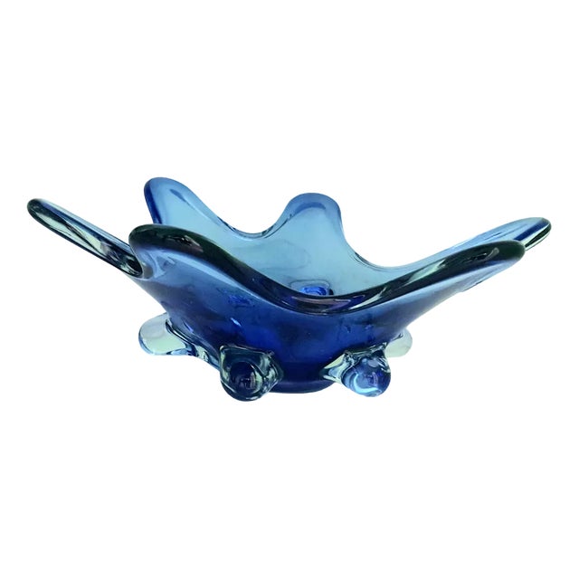Murano Sommerso Uran Glass Bowl, 1950s For Sale