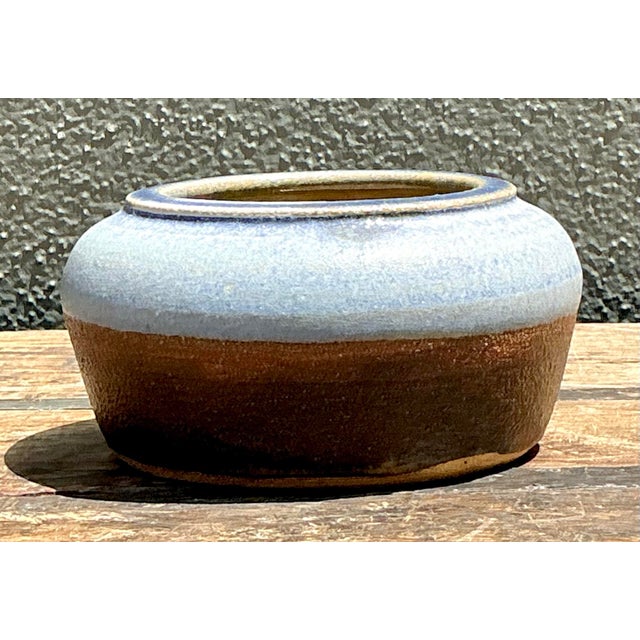 Ceramic Vintage Original Glazed Ceramic Bowl For Sale - Image 7 of 12
