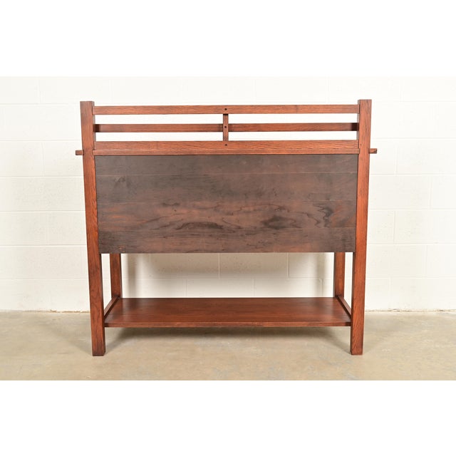 Stickley Style Mission Oak Arts & Crafts Sideboard or Bar Cabinet For Sale - Image 14 of 15