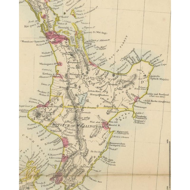 Antique Map of the Islands of New Zealand with Provinces and Settlements, 1858 For Sale - Image 4 of 9