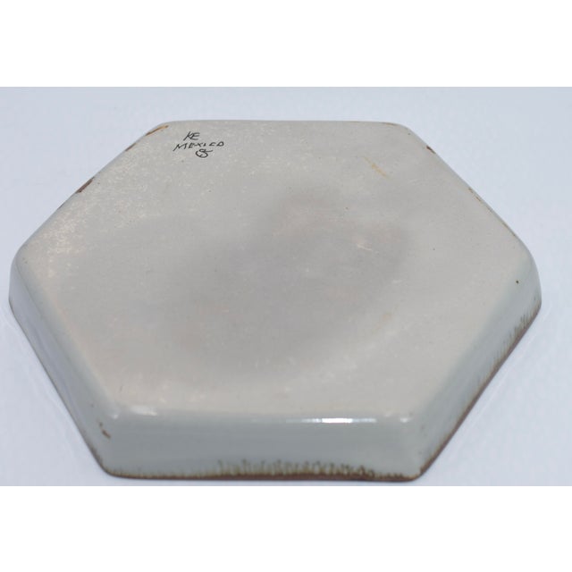 1950s Handcrafted Ken Edwards Studio Hexagon Platter Tonala Mexico Folk Art Pottery For Sale - Image 5 of 6