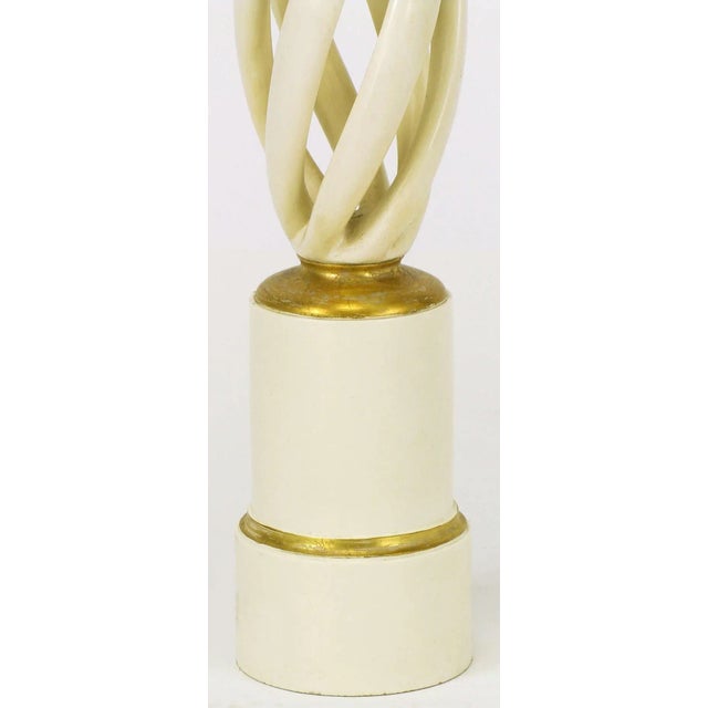 Frederick Cooper Ivory & Gilt Twisted Table Lamp For Sale In Chicago - Image 6 of 8