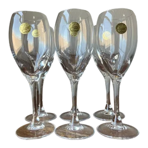 Cristal D’Arques Cupidon Pattern Champagne Flutes- Set of 6