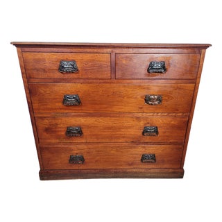 Arts & Crafts Chest of Drawers in Pine with Drop Handle, 1910s For Sale