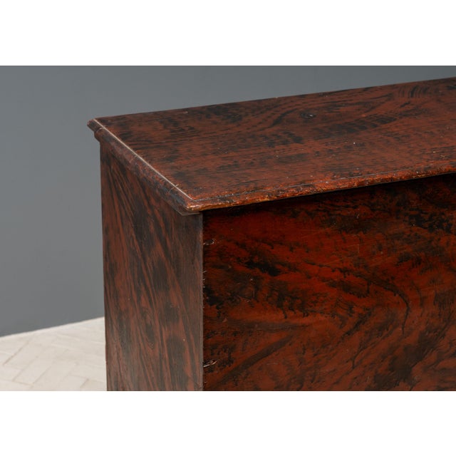 Early 19th Century Antique New England Grain Painted Blanket Chest For Sale - Image 5 of 18