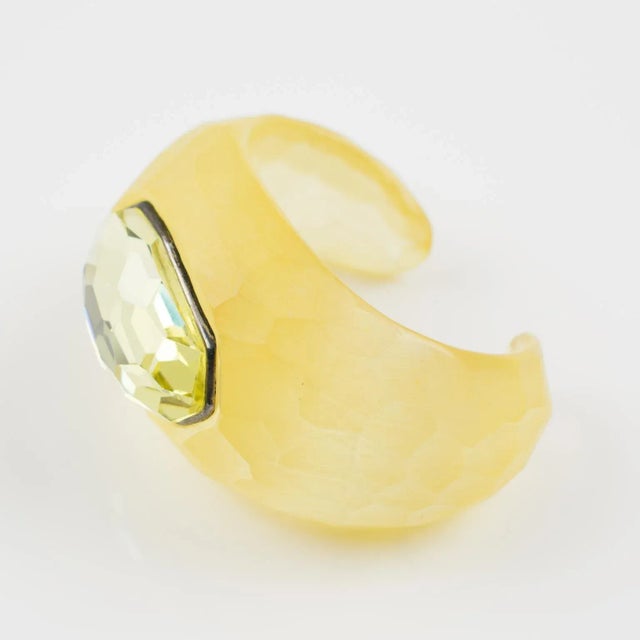 Daniel Swarovski Paris Jeweled Lucite Cuff Bracelet For Sale - Image 12 of 12