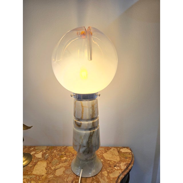 Vintage Italian Table Lamp in Murano Glass and Onyx from Mazzega, 1969 For Sale - Image 10 of 12