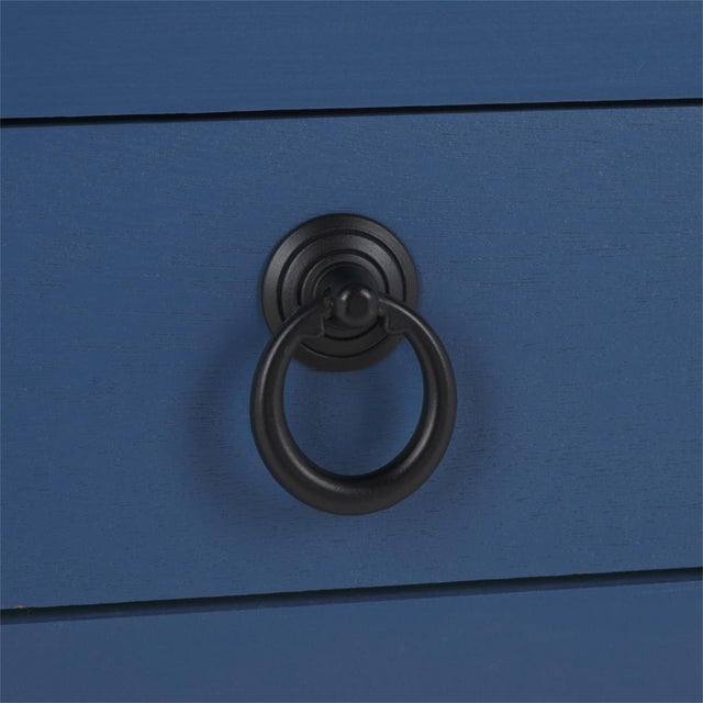 Early 21st Century Heaven Scalloped Low Drawer Accent Table in Blue For Sale - Image 5 of 10