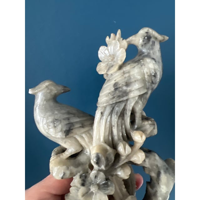 Vintage Hand Carved Stone Phoenix Birds Sculpture For Sale - Image 15 of 15