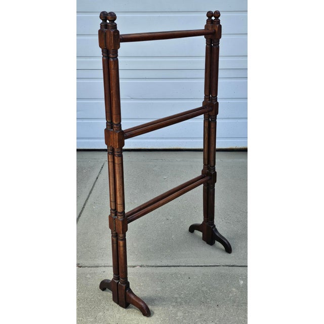 Wood Late Victorian Mahogany Folding Quilt Rack For Sale - Image 7 of 8
