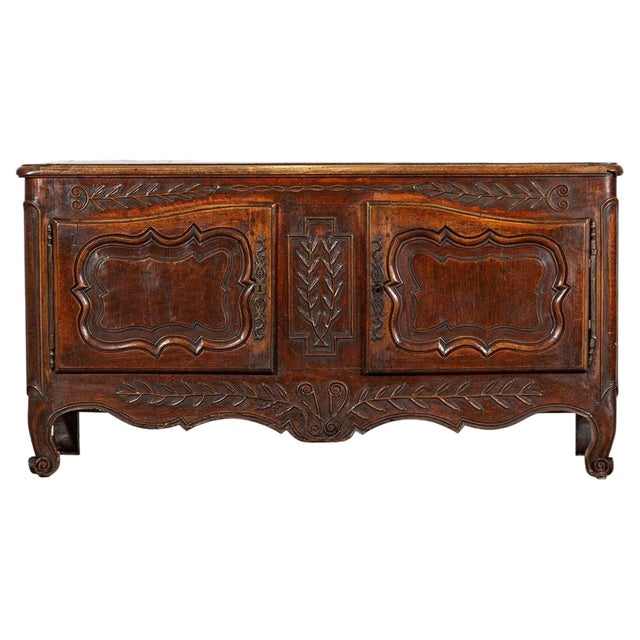 18th Century French Carved Walnut Marriage Buffet, 1720 For Sale