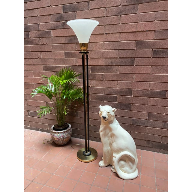 Vintage Italian White Cougar Panther Cat Life Size Statue For Sale In Chicago - Image 6 of 10