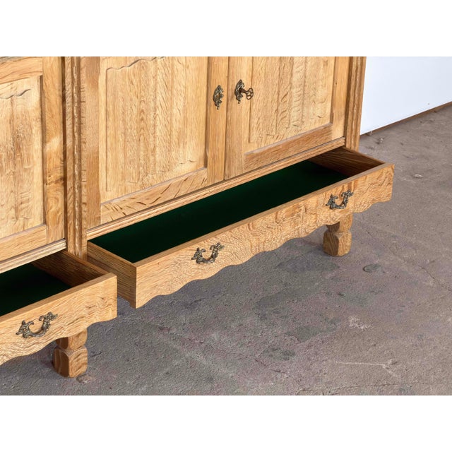 Brown Vintage Danish Brutalist Oak Sideboard, 1960s For Sale - Image 8 of 10