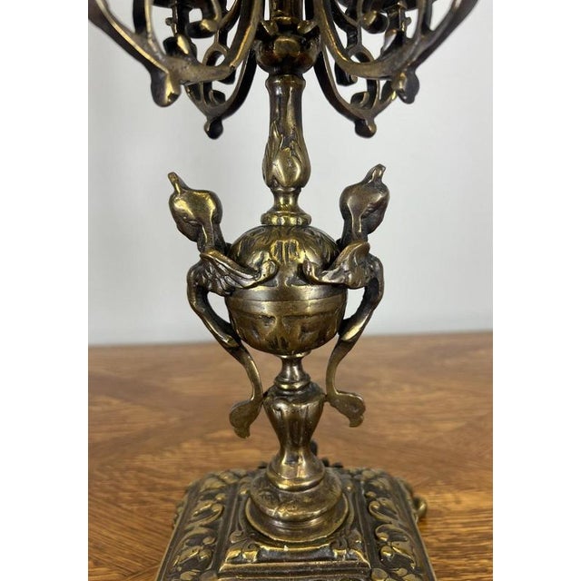 Vintage French Mantel Clock Garniture with Candelabras, Set of 3 For Sale - Image 13 of 18