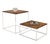Solid Stainless Steel Chrome Cube Nesting End Side Step Occasional Tables Set MINT!