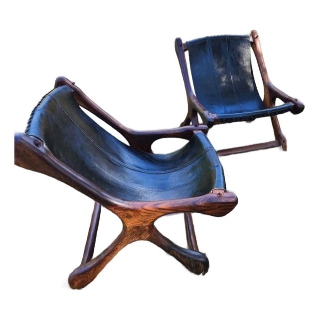 Vintage MCM Don Shoemaker Cocobolo Rosewood Sloucher Lounge Chairs ~ Set of 2 For Sale
