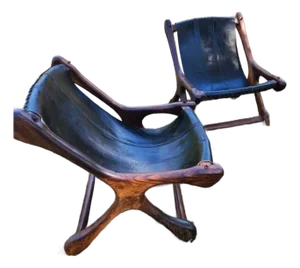 Vintage MCM Don Shoemaker Cocobolo Rosewood Sloucher Lounge Chairs ~ Set of 2
