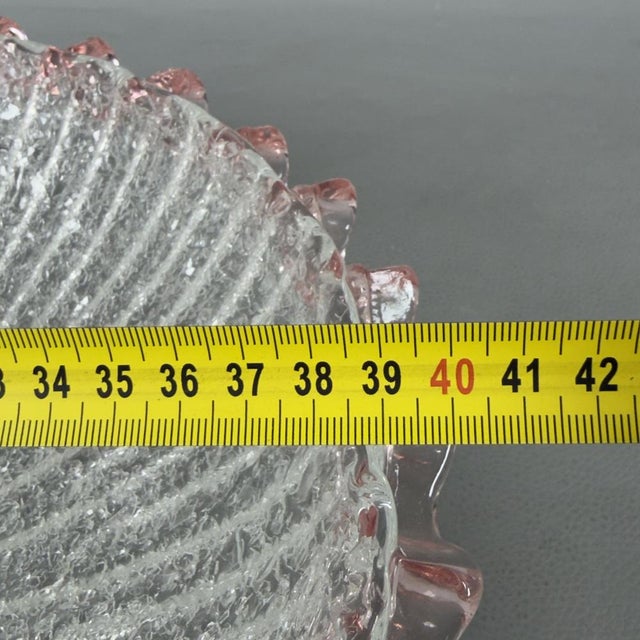 Murano Glass Ceiling Lamp with Pink Edge, 1970s For Sale - Image 10 of 12