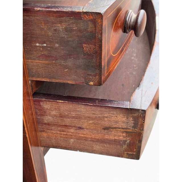Brown 19th Century English Sheraton Mahogany Stencil Inlay Nightstand. For Sale - Image 8 of 9