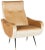 Modern Velvet Retro Mid Century Accent Chair in Camel For Sale - Image 3 of 9