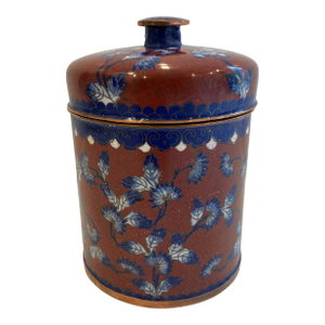 Antique Chinese Cloisonné Covered Tea Jar
