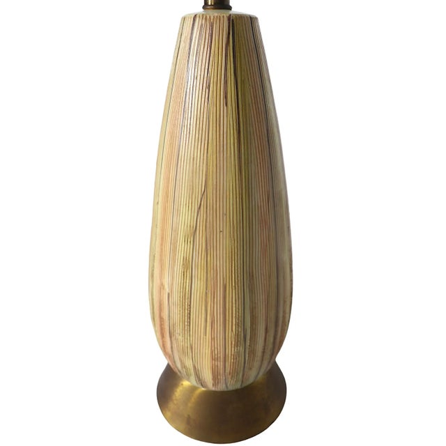 Mid Century Ceramic Table Lamp in Textured Polychrome Surface C 1950's For Sale In New York - Image 6 of 9