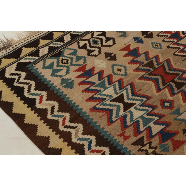 Antique Persian Kilim Rug in Beige-Multicolor Tribal Patterns by Rug & Kilim For Sale In New York - Image 6 of 9
