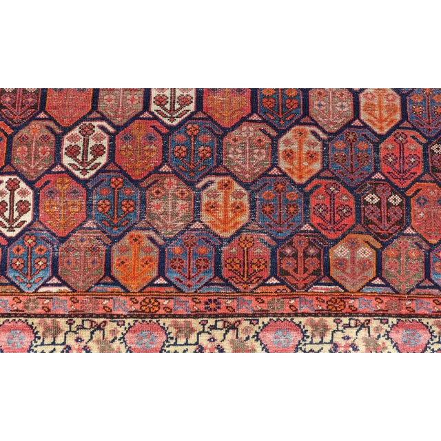 Antique Malayer Rug in Soft Tones in Wool With Sub-Geometric Paisley Design For Sale - Image 9 of 11