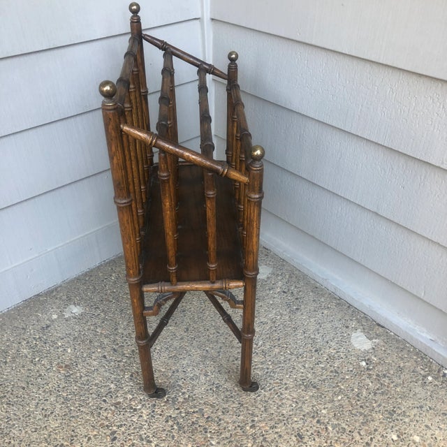 Chinoiserie Vintage Traditional Canterbury Magazine Rack For Sale - Image 3 of 9