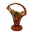 Mid-Century Modern Roseville Pottery Snowberry Basket Shape 1bk-10 Dusty Rose (Pink) 1940’s. For Sale - Image 3 of 7