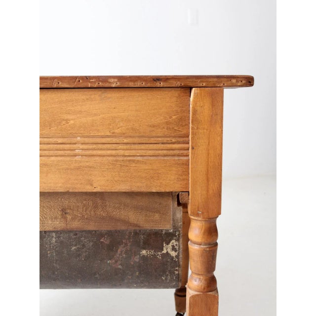 Brown Antique Baker's Table For Sale - Image 8 of 13