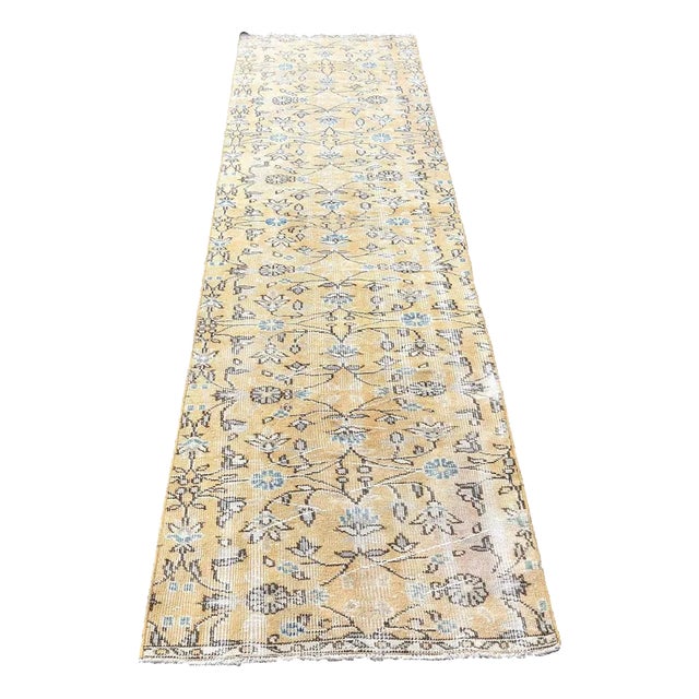 Faded Oushak Runner For Sale
