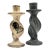 Pair of Vintage Twisted Soapstone Candlestick Holders – Tribal & Southwestern Inspired For Sale