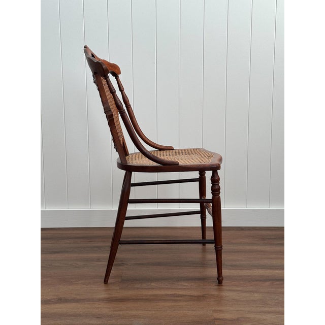 Wood Antique Victorian French Cane Dining Chairs, Set of 4 For Sale - Image 7 of 18